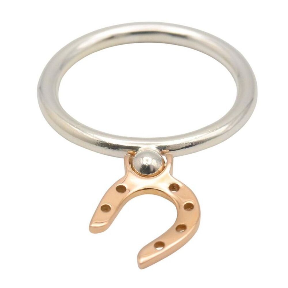 Hermes Horseshoe Ring K18PG Pink Gold Silver925 - Picture 7 of 7